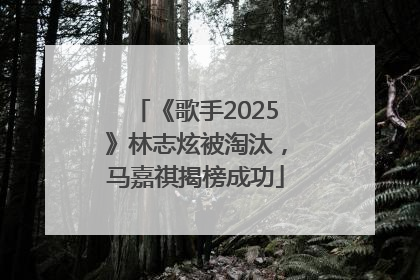 《歌手2025》林志炫被淘汰，马嘉祺揭榜成功