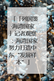「列国鉴·海湾国家」记者观察：海湾国家努力打造中东“发展样本”