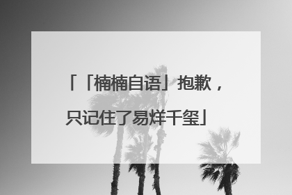 「楠楠自语」抱歉，只记住了易烊千玺