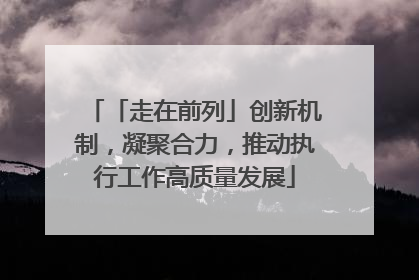 「走在前列」创新机制，凝聚合力，推动执行工作高质量发展