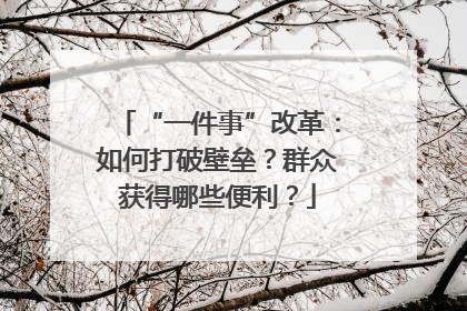 “一件事”改革：如何打破壁垒？群众获得哪些便利？
