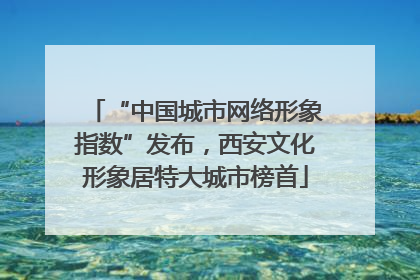 “中国城市网络形象指数”发布，西安文化形象居特大城市榜首