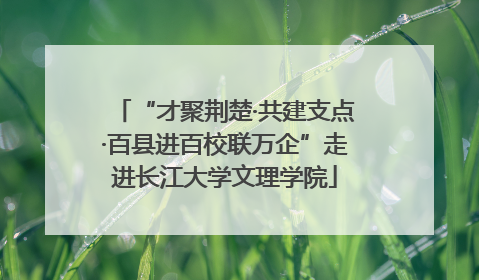 “才聚荆楚·共建支点·百县进百校联万企”走进长江大学文理学院