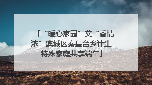 “暖心家园”艾“香情浓”滨城区秦皇台乡计生特殊家庭共享端午
