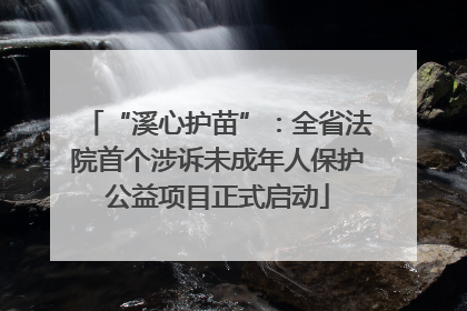 “溪心护苗”：全省法院首个涉诉未成年人保护公益项目正式启动