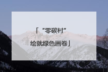“零碳村” 绘就绿色画卷