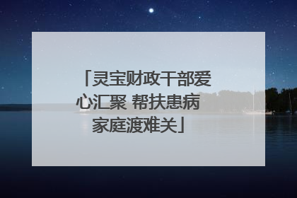 灵宝财政干部爱心汇聚 帮扶患病家庭渡难关