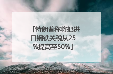 特朗普称将把进口钢铁关税从25%提高至50%