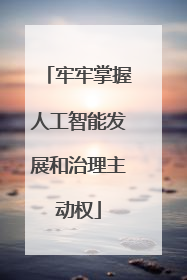 牢牢掌握人工智能发展和治理主动权