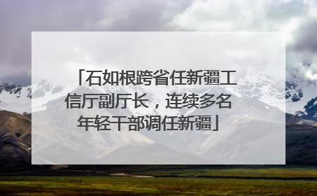 石如根跨省任新疆工信厅副厅长，连续多名年轻干部调任新疆
