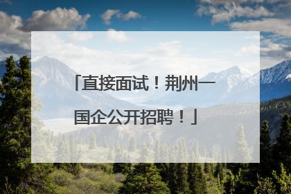 直接面试！荆州一国企公开招聘！