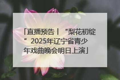 直播预告丨“梨花初绽”2025年辽宁省青少年戏曲晚会明日上演