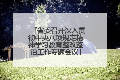 省委召开深入贯彻中央八项规定精神学习教育整改整治工作专题会议
