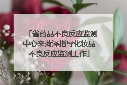 省药品不良反应监测中心来菏泽指导化妆品不良反应监测工作