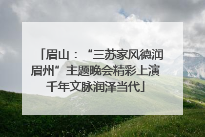 眉山：“三苏家风德润眉州”主题晚会精彩上演千年文脉润泽当代