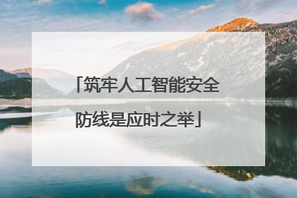 筑牢人工智能安全防线是应时之举