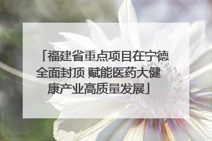 福建省重点项目在宁德全面封顶 赋能医药大健康产业高质量发展