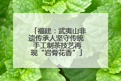 福建：武夷山非遗传承人坚守传统 手工制茶技艺再现“岩骨花香”