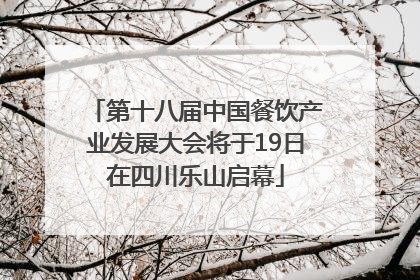 第十八届中国餐饮产业发展大会将于19日在四川乐山启幕
