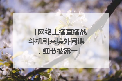 网络主播直播战斗机引来境外间谍，细节披露→