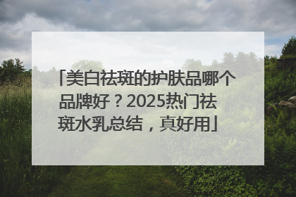 美白祛斑的护肤品哪个品牌好？2025热门祛斑水乳总结，真好用