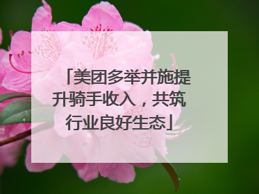 美团多举并施提升骑手收入，共筑行业良好生态