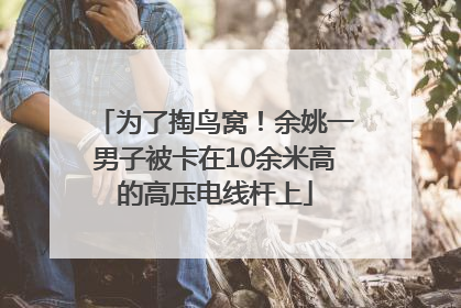 为了掏鸟窝！余姚一男子被卡在10余米高的高压电线杆上