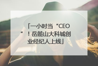 一小时当“CEO”！岳麓山大科城创业经纪人上线
