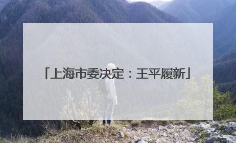 上海市委决定：王平履新