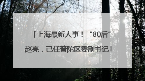 上海最新人事！“80后”赵亮，已任普陀区委副书记