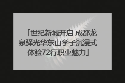 世纪新城开启 成都龙泉驿光华东山学子沉浸式体验72行职业魅力