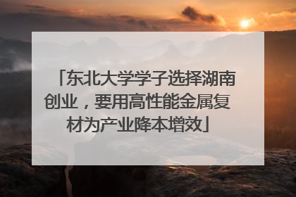 东北大学学子选择湖南创业，要用高性能金属复材为产业降本增效