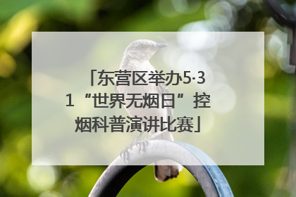 东营区举办5·31“世界无烟日”控烟科普演讲比赛