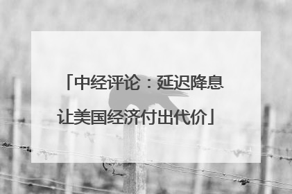 中经评论：延迟降息让美国经济付出代价