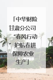 中华财险甘肃分公司“春风行动”护航春耕 保障农业生产