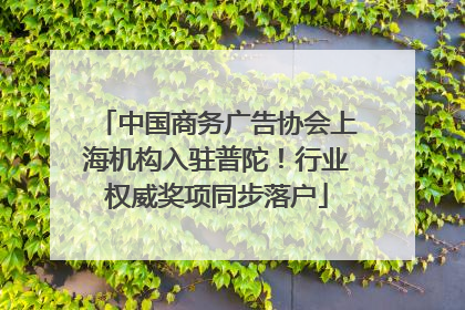 中国商务广告协会上海机构入驻普陀！行业权威奖项同步落户