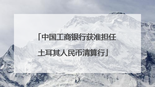 中国工商银行获准担任土耳其人民币清算行