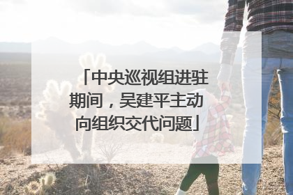 中央巡视组进驻期间，吴建平主动向组织交代问题