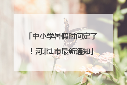 中小学暑假时间定了！河北1市最新通知