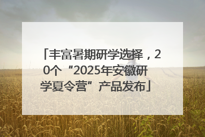 丰富暑期研学选择，20个“2025年安徽研学夏令营”产品发布