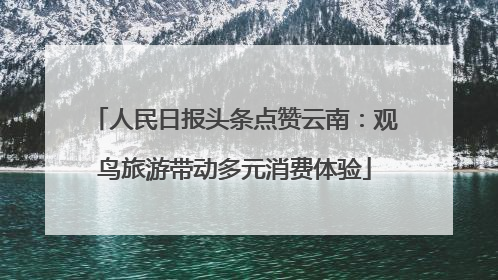人民日报头条点赞云南：观鸟旅游带动多元消费体验