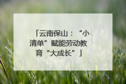 云南保山：“小清单”赋能劳动教育“大成长”