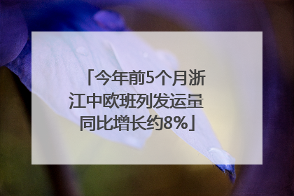 今年前5个月浙江中欧班列发运量同比增长约8%