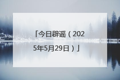 今日辟谣（2025年5月29日）