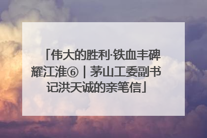伟大的胜利·铁血丰碑耀江淮⑥｜茅山工委副书记洪天诚的亲笔信