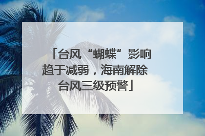 台风“蝴蝶”影响趋于减弱，海南解除台风三级预警