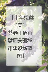 十年绘就 “美” 答卷！眉山擘画美丽城市建设新蓝图