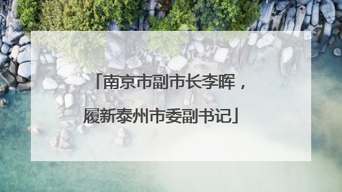 南京市副市长李晖，履新泰州市委副书记