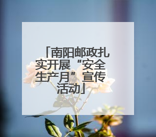 南阳邮政扎实开展“安全生产月”宣传活动