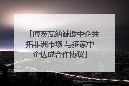 博茨瓦纳诚邀中企共拓非洲市场 与多家中企达成合作协议